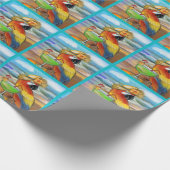 Party Papageien Geschenkpapier (Ecke)