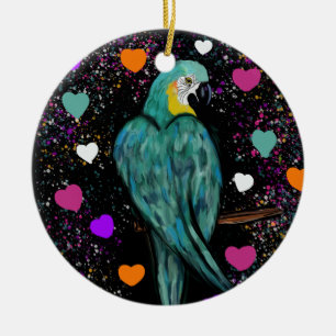 PARTY PAPAGEIEN KERAMIK ORNAMENT