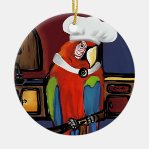 PARTY PAPAGEIEN          KERAMIK ORNAMENT