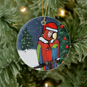 PARTY PAPAGEIEN KERAMIK ORNAMENT