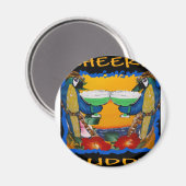 Party Papageien Magnet (Vorderseite/Rückseite)
