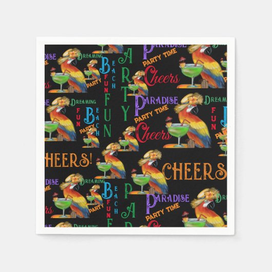Party Papageien Serviette (Vorderseite)