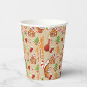 Party Paper Cups Christmas Gingerbread Print Pappbecher (Rechts)