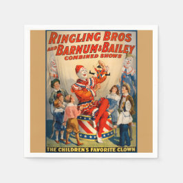 Party Paper Napkins mit Vintagem Circus Poster Serviette