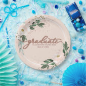 Party Paper of Graduate Pink Blush Bloral Graduati Pappteller (Party)