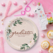 Party Paper of Graduate Pink Blush Bloral Graduati Pappteller (Party)