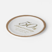 Party Paper-Teller zum 50. Jubiläum Pappteller (Schrägansicht)