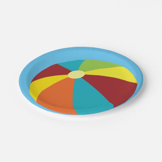 Party-Papier-Teller im Beach-Ball-Pool Pappteller (Schrägansicht)