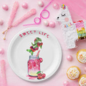 Party Papier Teller mit Cherry Juice Cool Drink (Party)