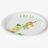 Party Papier Teller mit Lemon Juice Cool Drink (Schrägansicht)