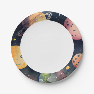 Party-Papierdruckpapier-Teller für Weltraumplanete Pappteller