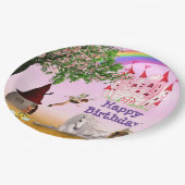 Party-Papierplatte 9" farbig Pappteller (Schrägansicht)