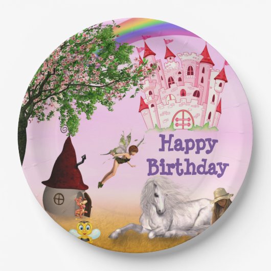 Party-Papierplatte 9" farbig Pappteller (Vorderseite)