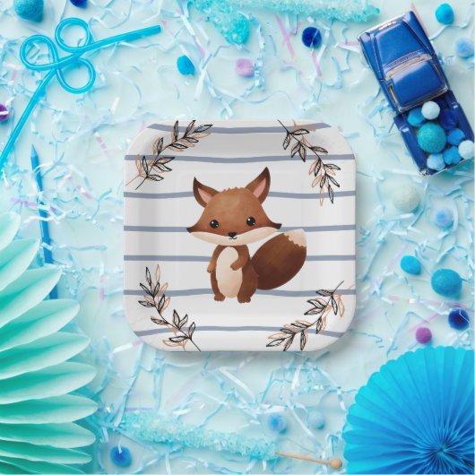 Party-Papierplatte aus Holz - Eichhörnchen Pappteller (Party)