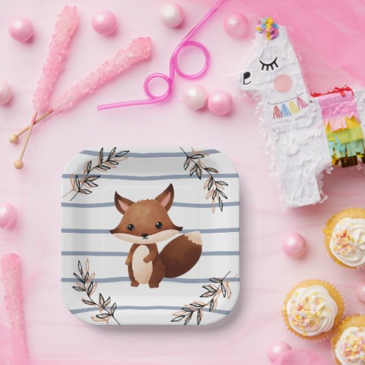 Party-Papierplatte aus Holz - Eichhörnchen Pappteller (Party)