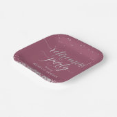 Party-Papierplatte Elegantes Silber, rosa Pappteller (Gewinkelt)