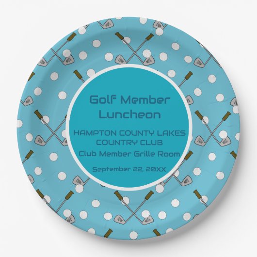 Party-Papierplatte für Golf-Member Pappteller (Vorderseite)