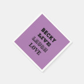 Party Papierservietten LIVE LAUGH LIEBE NAME LILA (Ecke)
