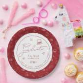 Party-Papiertafel aus der roten, weißen Hand Pappteller (Party)