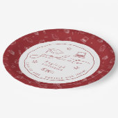 Party-Papiertafel aus der roten, weißen Hand Pappteller (Schrägansicht)