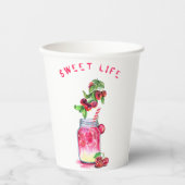 Party-Papiertücher für frische Kirsche - Benutzerd Pappbecher (Vorderseite)