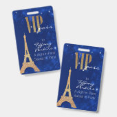 Party Paris Themed VIP-Abzeichen Ausweis (Vorder- & Rückseite)