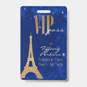 Party Paris Themed VIP-Abzeichen Ausweis