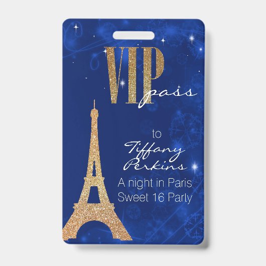 Party Paris Themed VIP-Abzeichen Ausweis (Vorderseite)