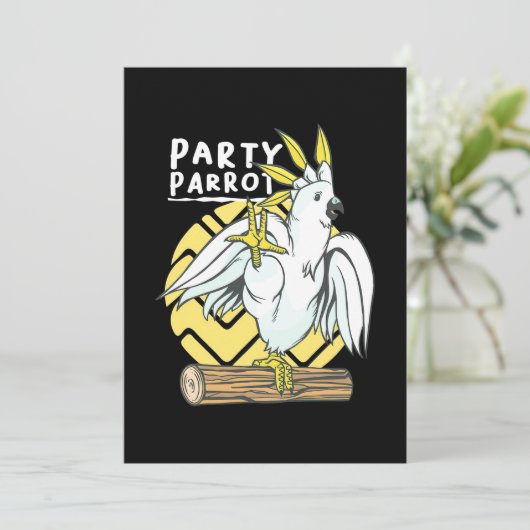 Party Parrot Bird Einladung (Stehend Vorderseite)