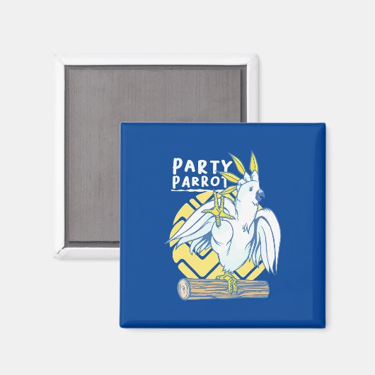 Party Parrot Bird Magnet (Vorderseite/Rückseite)