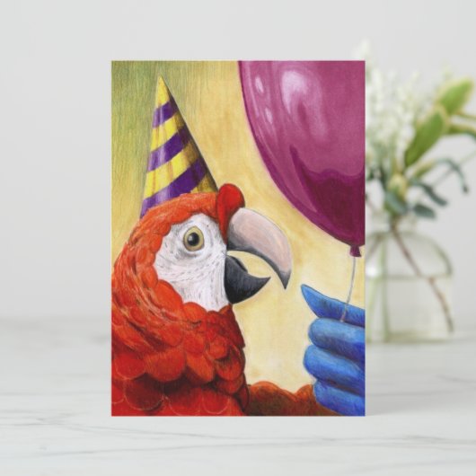 Party Parrot Einladung (Stehend Vorderseite)