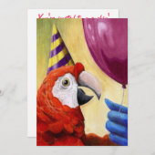 Party Parrot Einladung (Vorne/Hinten)