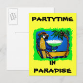PARTY PARROT EINLADUNGSPOSTKARTE (Vorne/Hinten)
