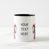 Party Parrot – Vibrant Bird Wearing Party Hat Zweifarbige Tasse (Mittel)