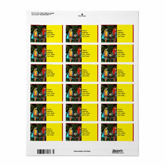 Party Parrots Adressaufkleber (Vorne)