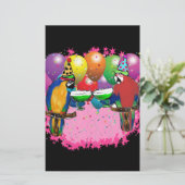 PARTY PARROTS BRIEFPAPIER (Stehend Vorderseite)