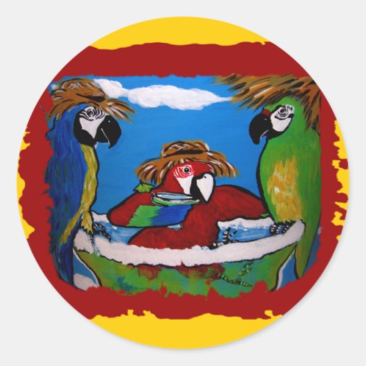 Party Parrot's Cheers Runder Aufkleber (Vorderseite)