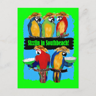 PARTY PARROTS EINLADUNGSPOSTKARTE