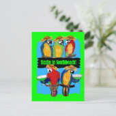 PARTY PARROTS EINLADUNGSPOSTKARTE (Stehend Vorderseite)