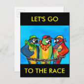 PARTY PARROTS EINLADUNGSPOSTKARTE (Vorne/Hinten)