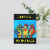 PARTY PARROTS EINLADUNGSPOSTKARTE (Stehend Vorderseite)