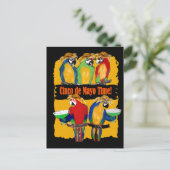 PARTY PARROTS EINLADUNGSPOSTKARTE (Stehend Vorderseite)