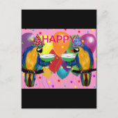 Party Parrots Einladungspostkarte (Vorderseite)