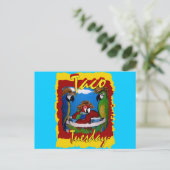 Party Parrots Einladungspostkarte (Stehend Vorderseite)