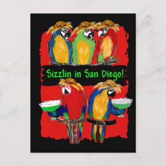 PARTY PARROTS EINLADUNGSPOSTKARTE