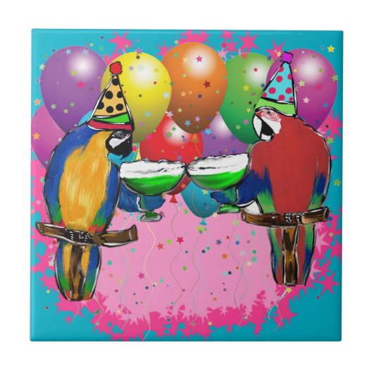 PARTY PARROTS FLIESE (Vorderseite)