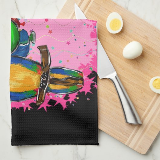 PARTY PARROTS GESCHIRRTUCH (Viertel Falte)