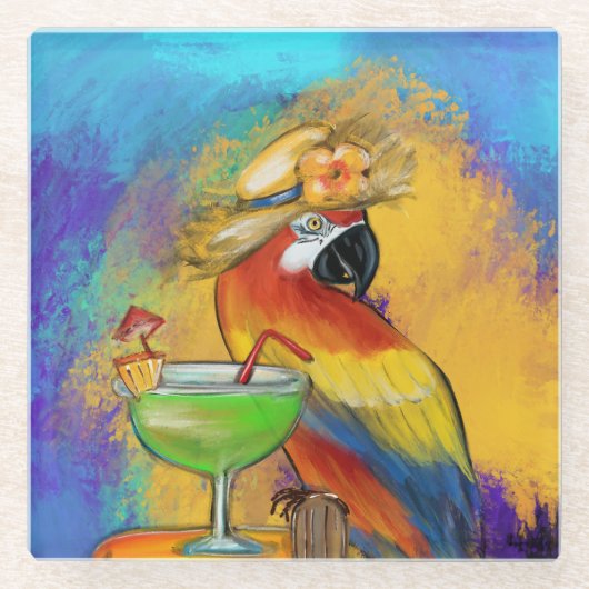 Party Parrots Glasuntersetzer (Vorderseite)