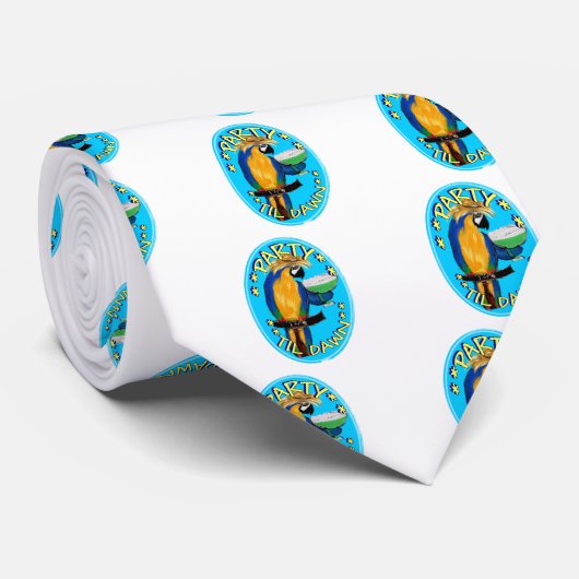 PARTY PARROTS KRAWATTE (Gerollt)