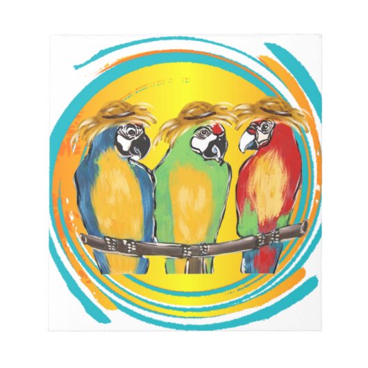 PARTY PARROTS NOTIZBLOCK (Vorderseite)